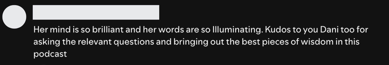 screenshot of comment on Spotify